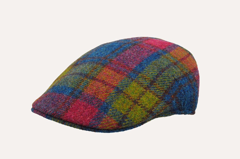 gorra harris cuadrod morados
