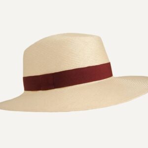 sombrero de parasisol con cinta burdeos