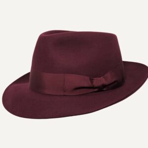 Sombrero clásico pelo burdeos