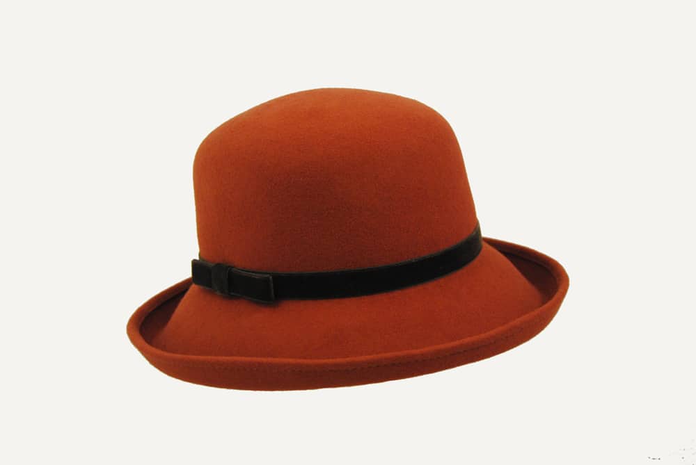 DSC_2838 sombrero color teja con cinta tercipelo