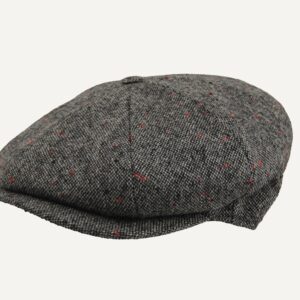 Gorra de gajos en cheviot gris