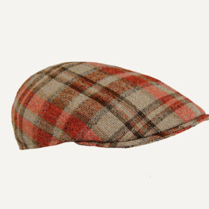 gorra cuadros rojos y marrones