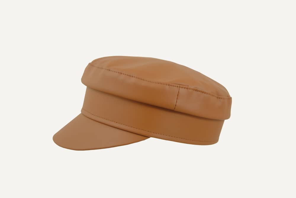 S2004P-Marron-Lado Gorra Marinera Imitación Piel Marrón Lado