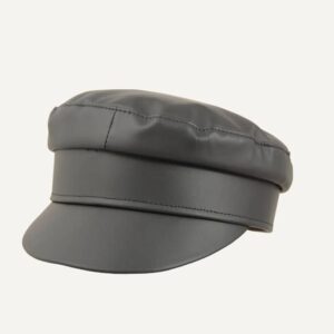 Gorra Marinera Imitación Piel Negra