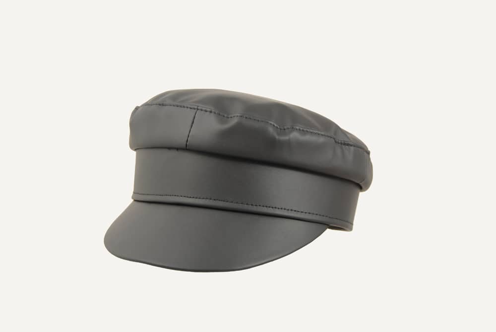S2004P-Negra Gorra Marinera Imitación Piel Negra