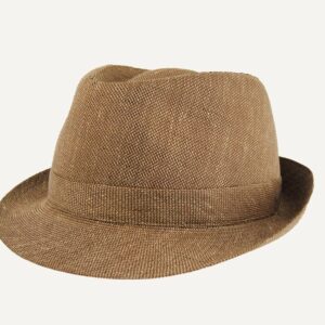 Sombrero de lino marrón